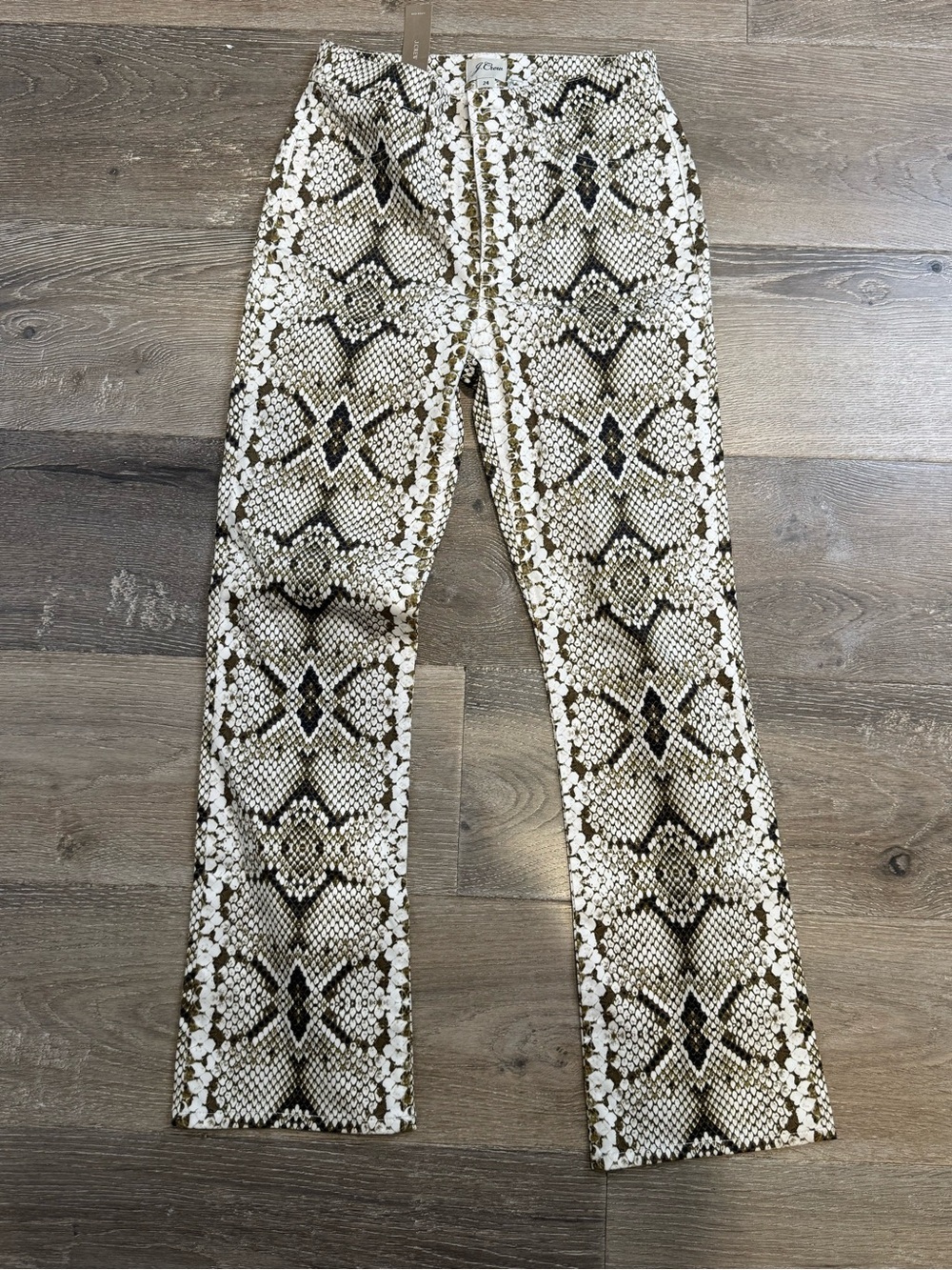 J. Crew Snake-Print Trousers in Beige and Black CB1023